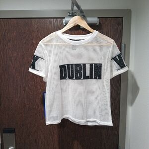 Polly & Esther White Mesh Top